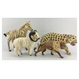 Vintage Wooden Hide Covered Animals.
