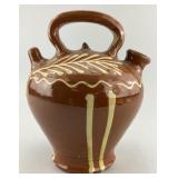 PA Redware Yellow Slip French Provincial Jug.