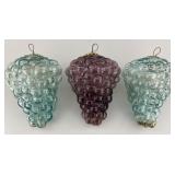 German Kugel Style Grape Cluster Glass Ornaments.
