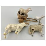 Early German Composition Stick Leg Sheep.