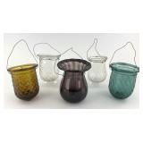 5 Blown Glass Victorian Christmas Fairy Lamps.
