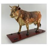 Rare 19th C Cowhide Cow Pull Toy.