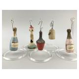 Rare Antique Spun Cotton Christmas Ornaments.