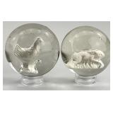 Pair Of German Sulphide Marbles.