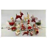 Vintage Felted Christmas Tree Ornaments.