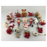 Vintage Flocked Christmas Tree Ornaments.