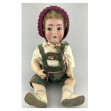 German Open Mouth Bisque Face Composition Doll.