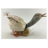 Rare Early Spun Cotton & Feather Nodder Goose.