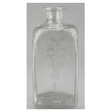 Early Stiegel Type Embossed Glass Bottle.