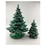 Vintage Green Ceramic Christmas Trees.