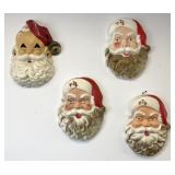 Vintage Christmas Styrofoam Santa Decorations.