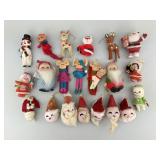 Vintage Flocked Christmas Tree Ornaments.