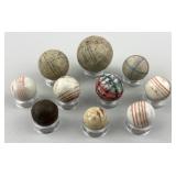 19th C Paint Decorated China/ Clay Marbles