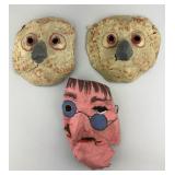 Early German Papier Mache Halloween Masks.