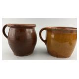 19th C. Pennsylvania Redware Pottery Crocks.