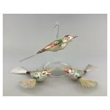 Early Mercury Glass Bird Christmas Ornaments.