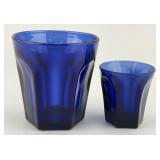 Early Stiegel Type Cobalt Pair Of Flips.