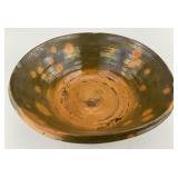 Rare Pennsylvania Glazed Redware Pottery Bowl.