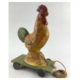Rare 19th C Folk Art Chicken Pull Toy.
