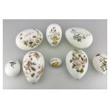 Antique Hand Blown Milk Glass Easter Eggs.