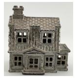 Antique Cast Iron Colonial House Still Bank.