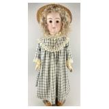 19th C Bisque Head Swivel Neck Doll.