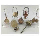 Victorian Blown Glass & Wire Christmas Ornaments.