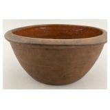 Large Pennsylvania Redware Pottery Mixing Bowl.