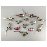 Early Mercury Glass Bird Christmas Ornaments.