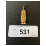 Egyptian Gold Cartouche Necklace Pendant.
