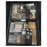 2 Trays Of Various Letter Press Blocks.