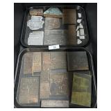 2 Trays Of Various Vintage Letterpress Blocks.