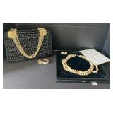 Womenï¿½s Rosenfeld Purse, Faux Pearl Jewelry.