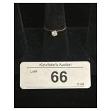 10K Gold Clear Gemstone Ring.