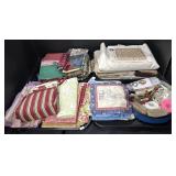 4 Trays Of Various Crafting Sewing Fabric.