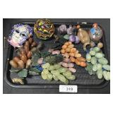 Glass Grapes, Japanese Bottles, Paperweight.