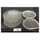 2 Moonstone Opalescent Hobnail Dishes.