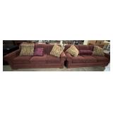 (2) Clean, Burgundy Sofas.