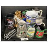 NASCAR & Snap-On Mugs, Ebersole Auto Adv Emblems.