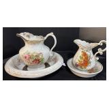 Antique Porcelain Pitcher & Basin Set.