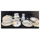 Soup Tureen, Cream Pitcher, Ceramic Vase.