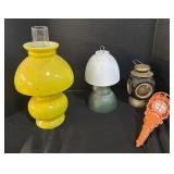 Railroad Lantern, Work Light, 2 Oil Lamps.