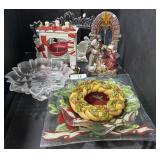 Christmas Glassware & Various Figures.