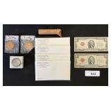 4 1971 Uncirculated Sets, $2 Bank Notes, Pennies.