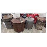 Vtg Galvanized Cans.