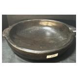 Large Primitive Carved Wood Serving Bowl.