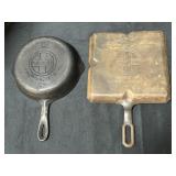 Griswold 724-B & 666 Cast Iron Skillets.