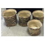 4 Native American Nesting Baskets.