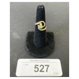 Beautiful 10KT Gold Jade Accent Ring.