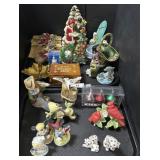 Vintage Christmas, Ornament, Figurines, Lights.